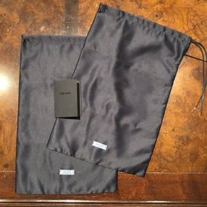 Brand new navy proud of satin dust bags with card